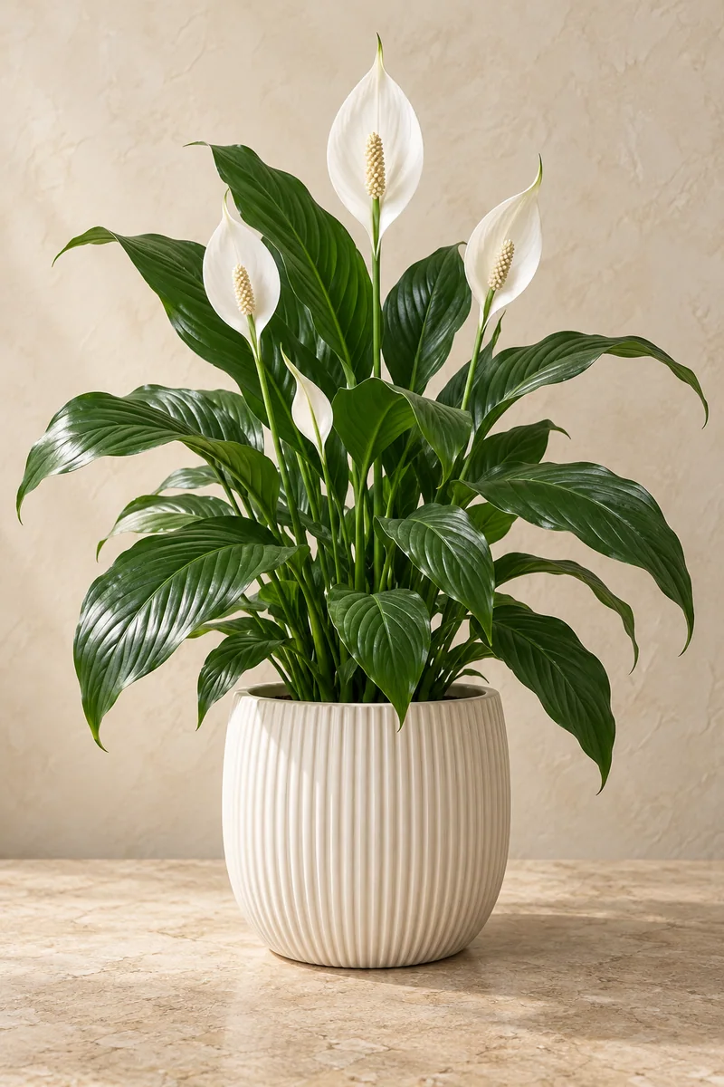 Barış Çiçeği — Seramik saksıda Spathiphyllum