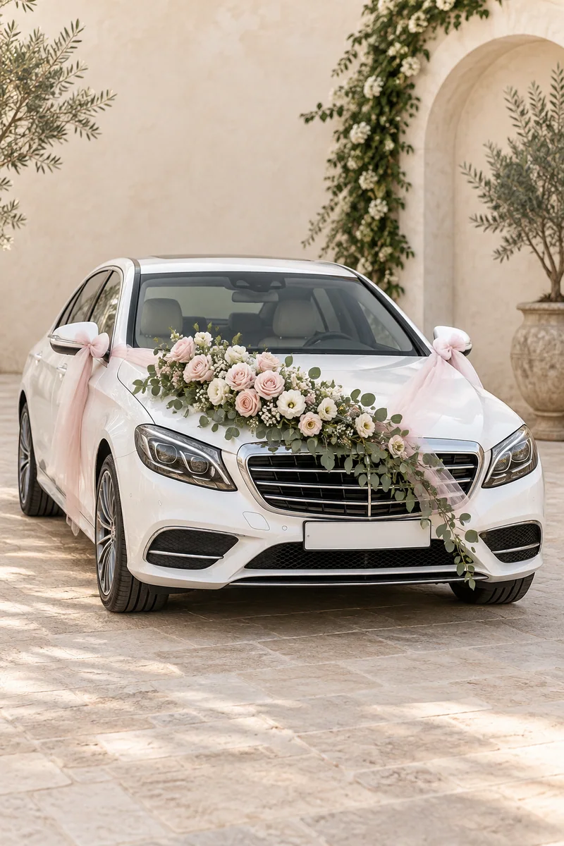 Pembe Yol — Pembe çiçekli araba süsü