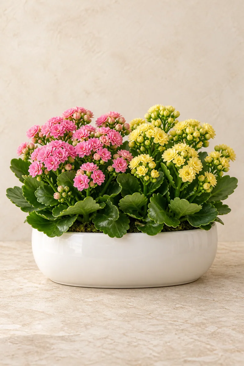 Renkli Yaşam — Pembe & sarı kalanchoe
