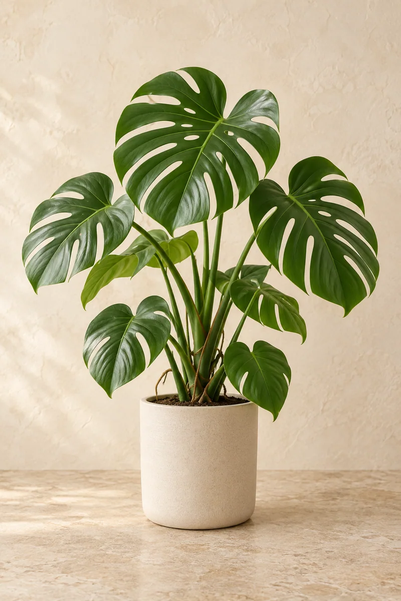 Tropik Bir Dokunuş — Seramik saksıda monstera
